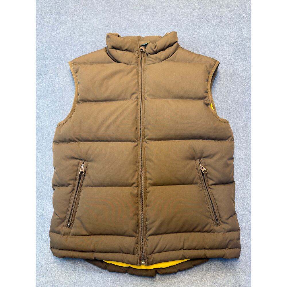 Vintage Unionbay Vest Mens Size Medium Brown Duck Down Puffer Full Zip Y2K